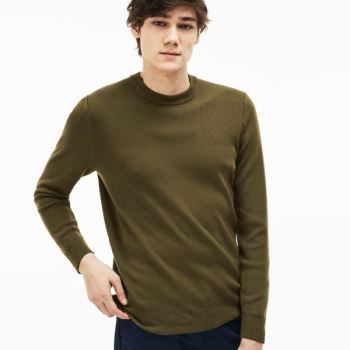 Lacoste Crew Neck Technical Knit Sweater Pánské - Svetr Béžový | CZ-anZgwo